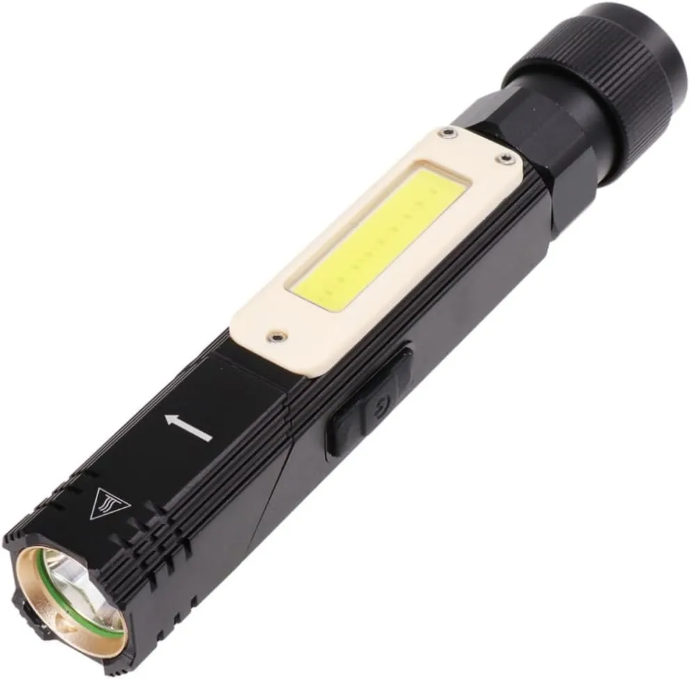 LIFKOME USB Rechargeable Flashlight with Rotary Clip Magnetic with Cob and Light Handheld with Head for Versatile Use