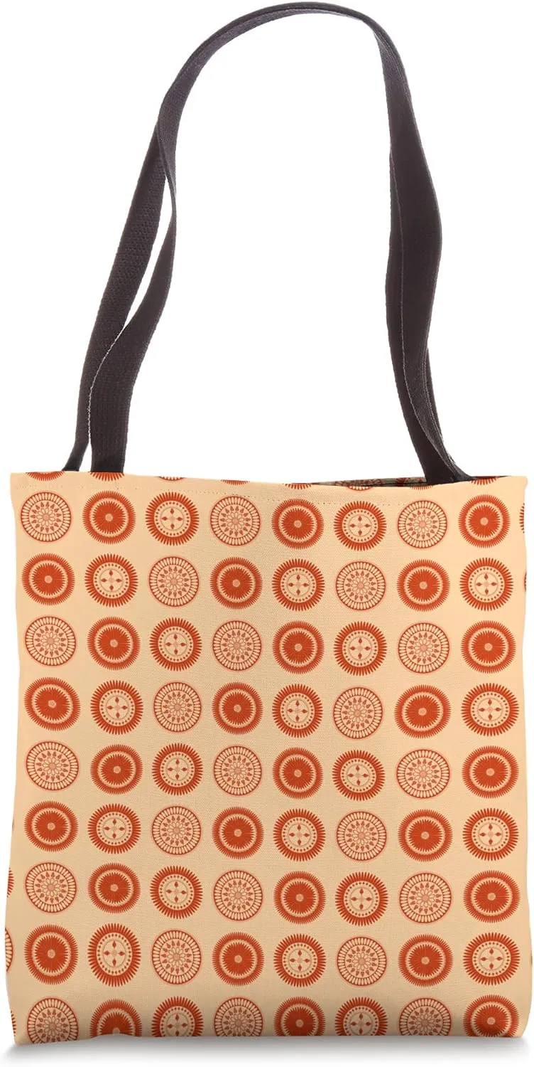Light Orange Peach Color Floral Pattern Design Tote Bag