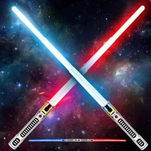 Light Up Saber, 2 Pack Light up Saber for Kids, Extendable Light Up Toy Sword for Kids, Light Up Sword Set, Dual Light Up Sabers for Kids Adults Toddler Boy Girl,Light Savers Party Toy