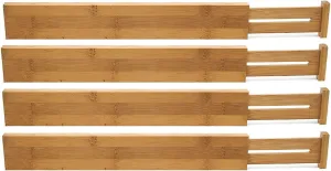 Lipper International 8898 Bamboo Kitchen Drawer Dividers (Set of 4), Brown