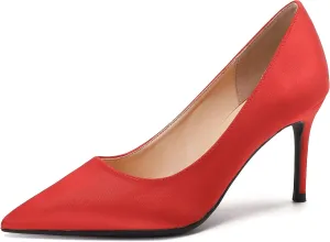 LizFoYa Women Classic Satin Wedding High Heels Pointy Toe Bridal Pumps 4 Inches Evening Stiletto Heel Shoes