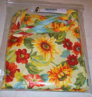 Longaberger Lunch Box Pail Liner Sunflower / Sunflower Stripe Over Edge Liner New