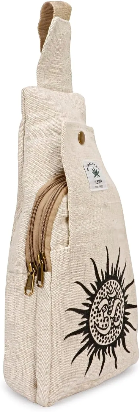 LONGING TO BUY Hemp Sling Backpack- Hemp Cross body Bag- Hemp Shoulder Backpack Adjustable Strap for Men & Women (OM Designed)