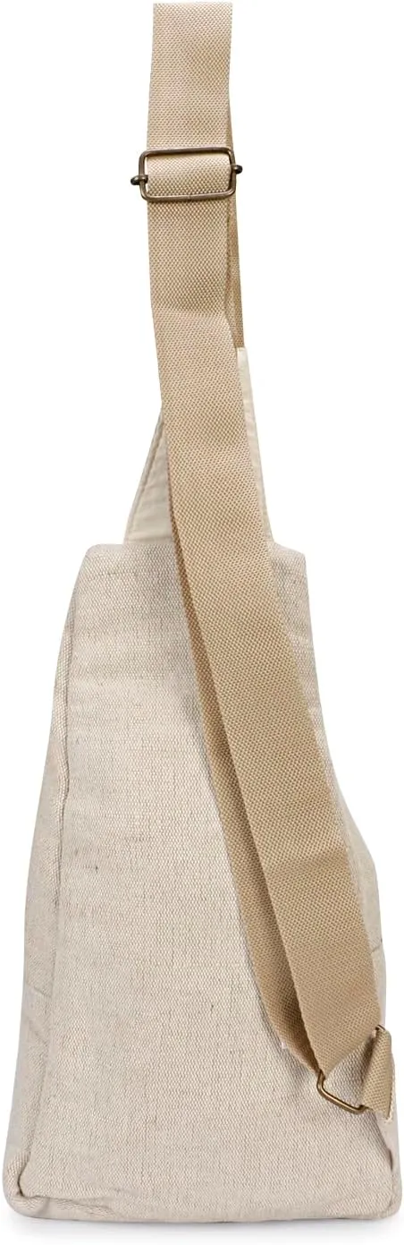 LONGING TO BUY Hemp Sling Backpack- Hemp Cross body Bag- Hemp Shoulder Backpack Adjustable Strap for Men & Women (OM Designed)