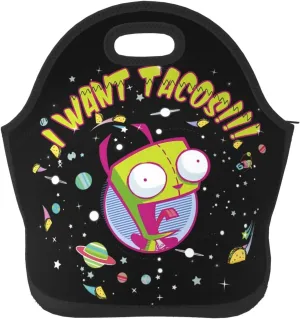 Lunch Bags Invader Anime Zim Insulated Lunch Tote Reusable Portable Lunch Box for Outdoor Office Picnic 11 X 11.4 X 5.5 in