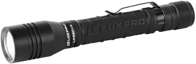 LUXPRO LP290V3 LED Flashlight - Bright 300 Lumens with 3 Light Modes - Aircraft-Grade Aluminum with IPX4 Waterproof Protection & Patented TackGrip - Camping, Outdoor, Home - Batteries Included 6 Pack