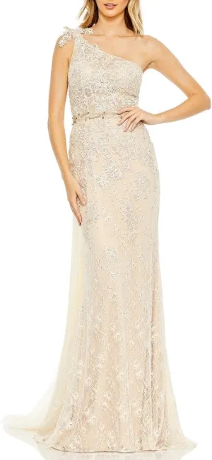 Mac Duggal Womens Embellished Tulle Evening Dress