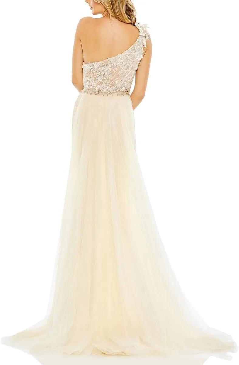 Mac Duggal Womens Embellished Tulle Evening Dress