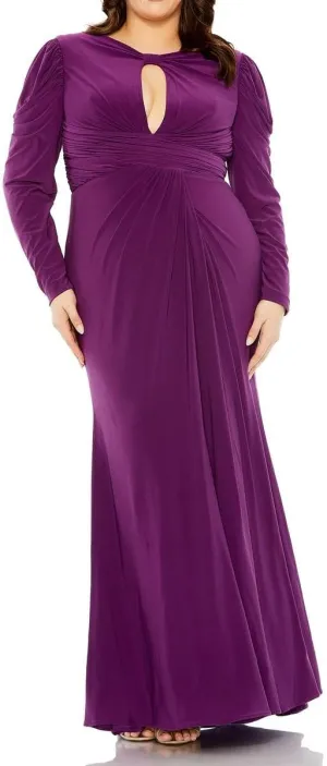 Mac Duggal Womens Plus Cut-Out Evening Dress