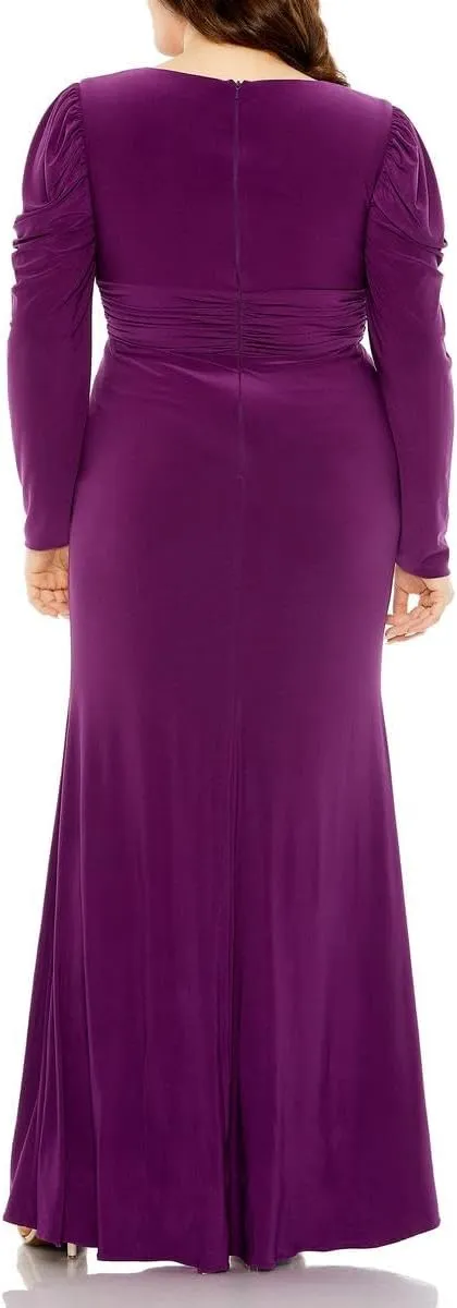 Mac Duggal Womens Plus Cut-Out Evening Dress