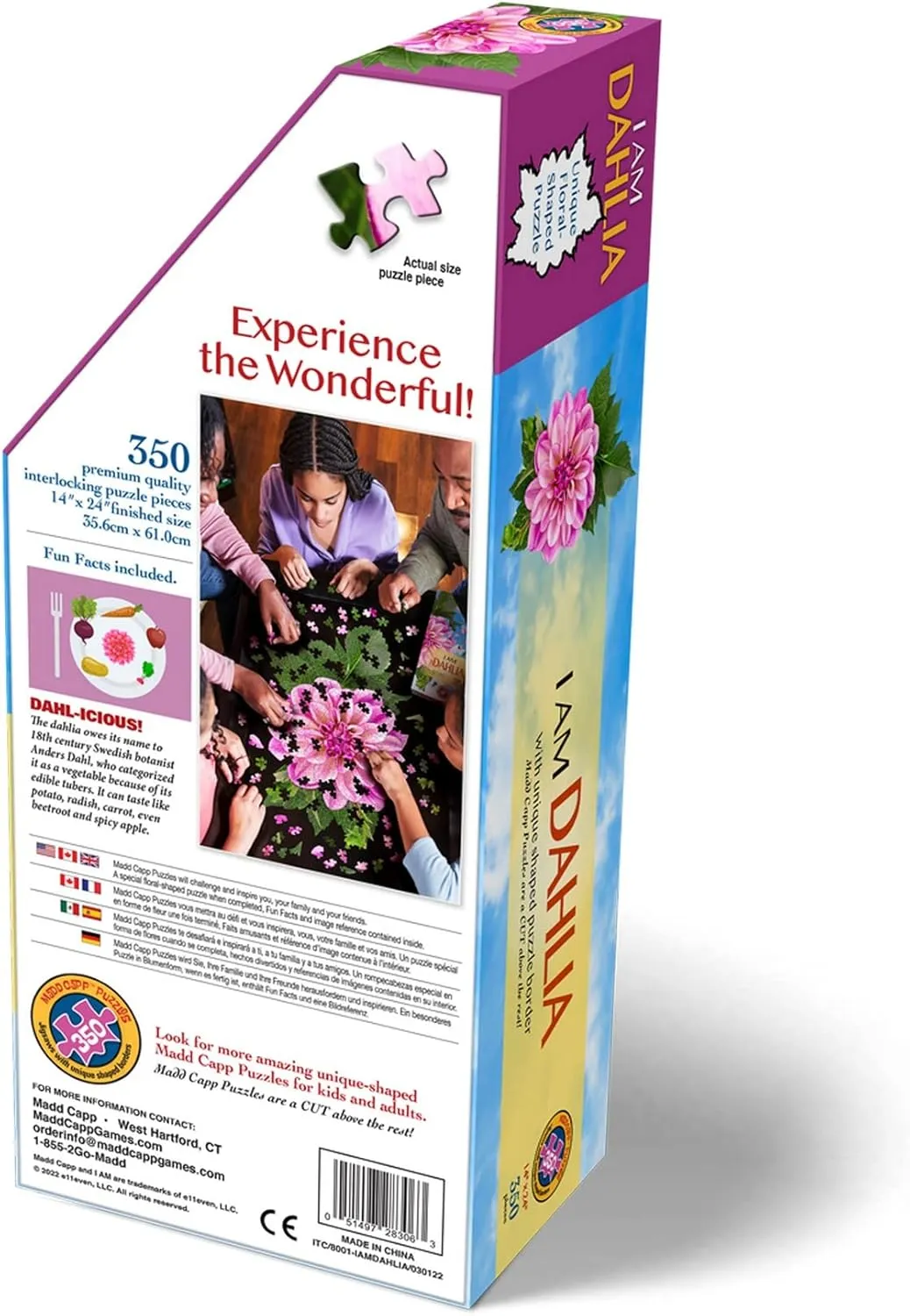Madd Capp: I Am Dahlia - 350 Piece Jigsaw Puzzle - 8001 – Ages 10  Unique Floral-Shaped Border, Challenging Random Cut, Includes Educational Madd Capp Fun Facts