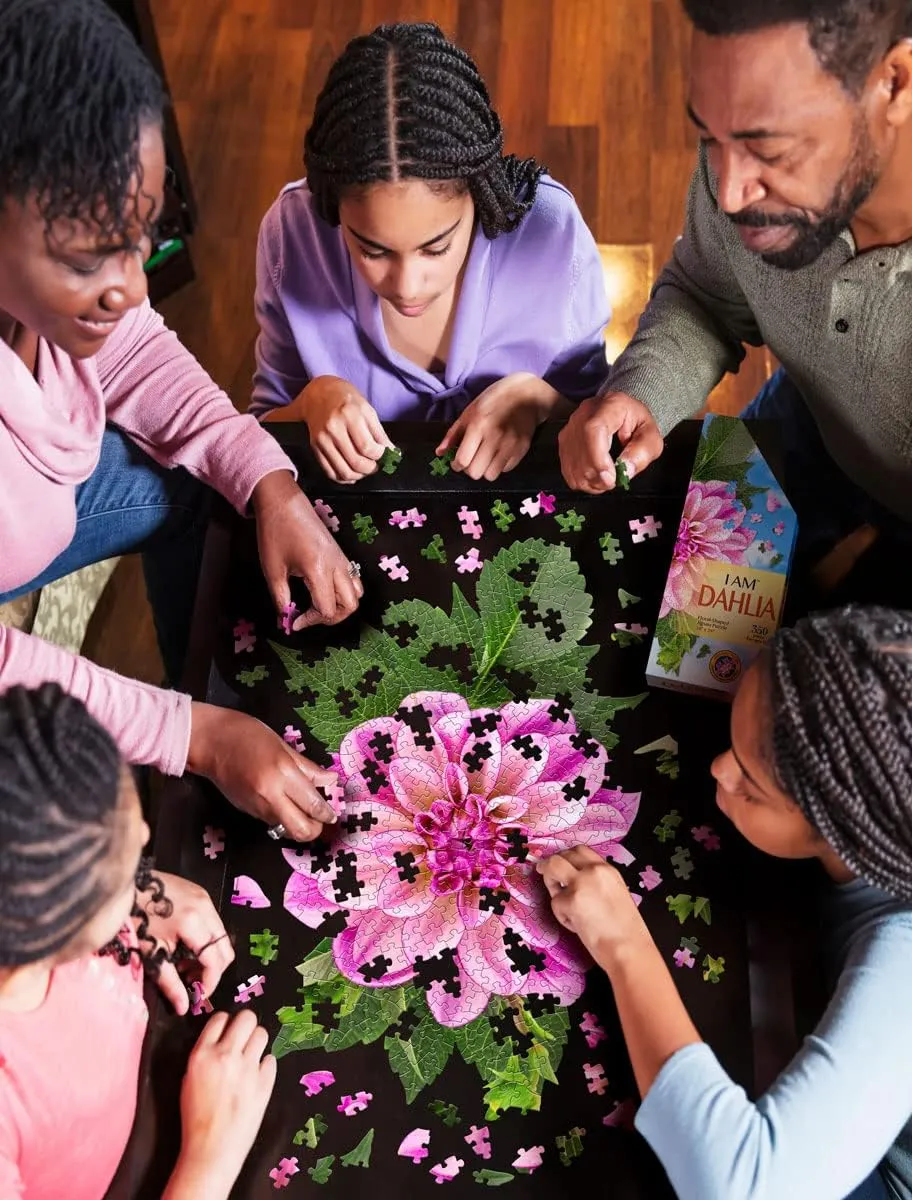 Madd Capp: I Am Dahlia - 350 Piece Jigsaw Puzzle - 8001 – Ages 10  Unique Floral-Shaped Border, Challenging Random Cut, Includes Educational Madd Capp Fun Facts