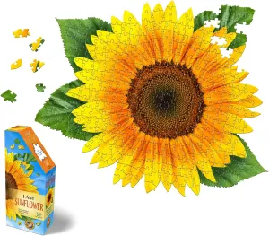 Madd Capp: I Am Sunflower - 350 Piece Jigsaw Puzzle - 8004 – Ages 10 , Unique Floral-Shaped Border, Challenging Random Cut, Includes Educational Madd Capp Fun Facts