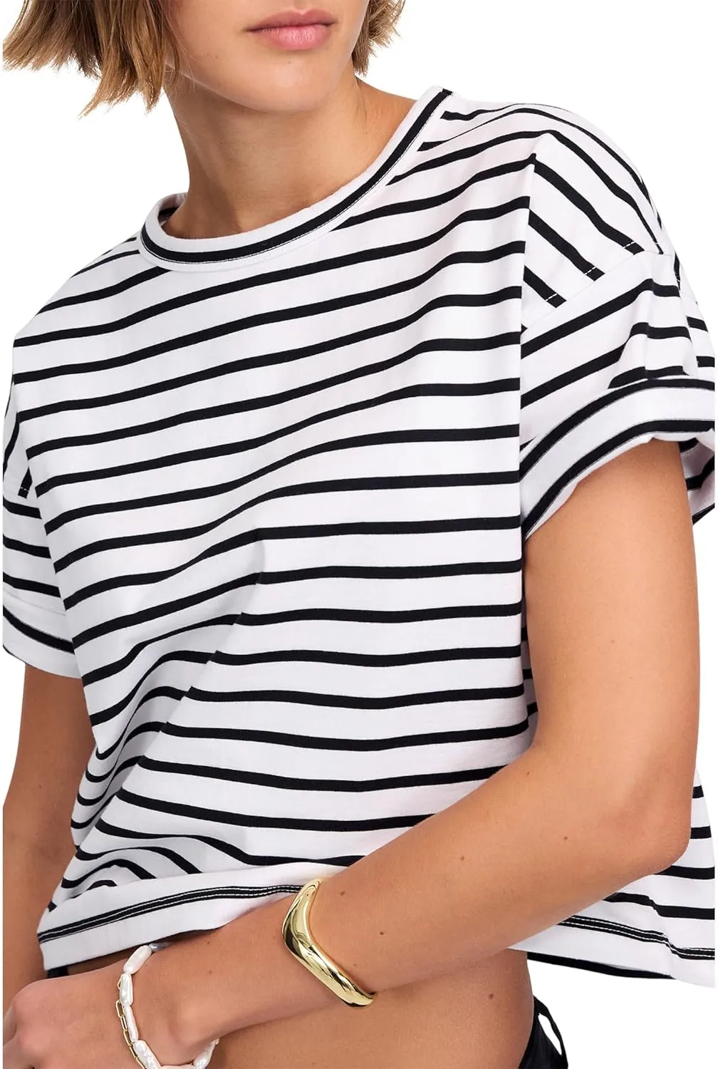 Madewell Women's Structured Boxy Tee Stripe
