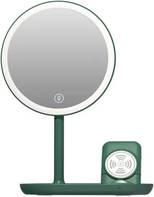 Makeup Mirror Desktop Led Makeup Mirror with Light, Smart Dimming, Make-up Beauty Mirror, Wireless Charging Desktop Vanity Mirror Beauty Mirror(A)