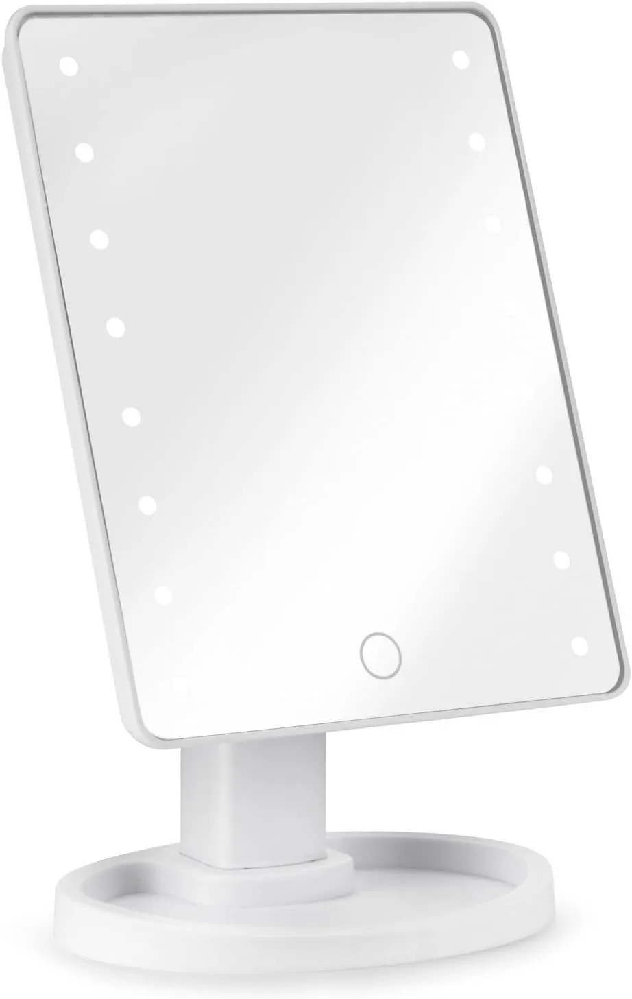 Makeup Mirror LED Simple Desktop Makeup Mirror Rotatable Square Portable Makeup Mirror Girls Beauty Portable Light Mirror Beauty Mirror(A)