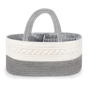Maliton Cotton Rope Diaper Caddy Organizer - Nursery Storage Caddy, Baby Boy Changing Table Must Have, Perfect