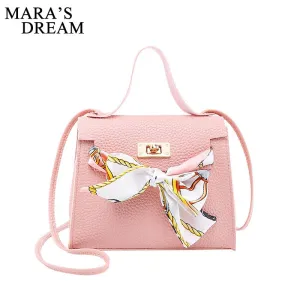 Mara's Dream 2019 New Solid Color Lychee Pattern Scarf Pouch Shoulder Diagonal Bag Handbag