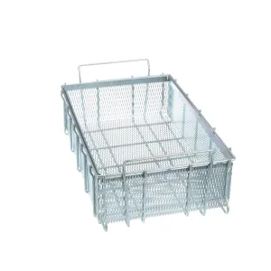 Marlin Steel Expanded Metal Tote Basket, Stainless Steel (21"L x 13.25"W x 6"H)