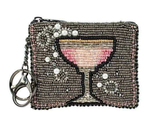 Mary Frances Pink Champagne Coin Purse/Key Fob