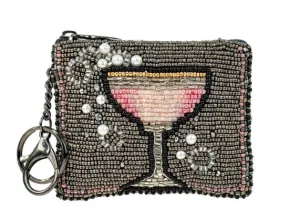 Mary Frances Pink Champagne Coin Purse/Key Fob