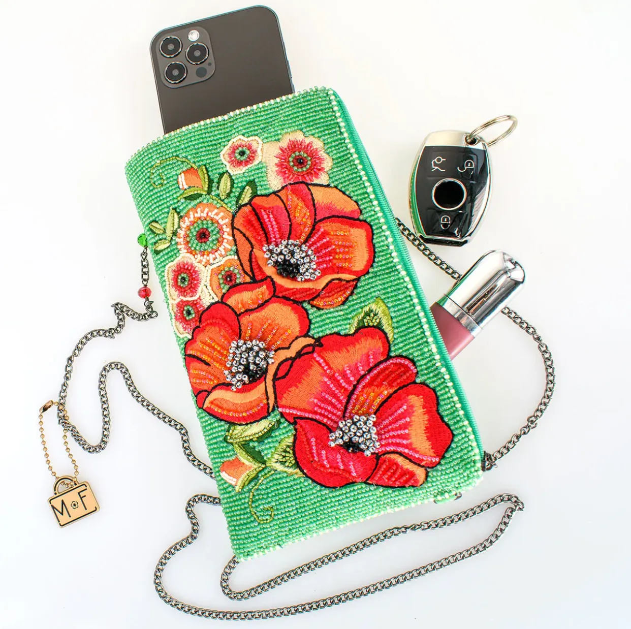 Mary Frances Poppy Field Crossbody Phone Bag