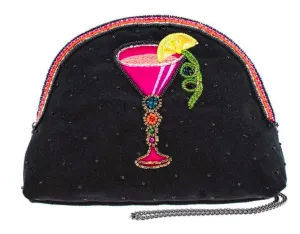 Mary Frances Take a Sip Beaded Crossbody Makeup Bag