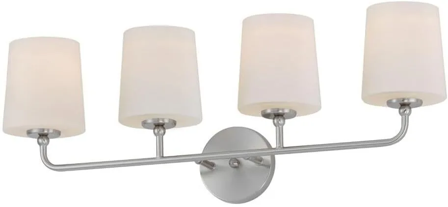 Maxim Bristol - 4 Light Bath Vanity-10 Inches Tall and 28.5 Inches Wide-Satin Nickel Finish