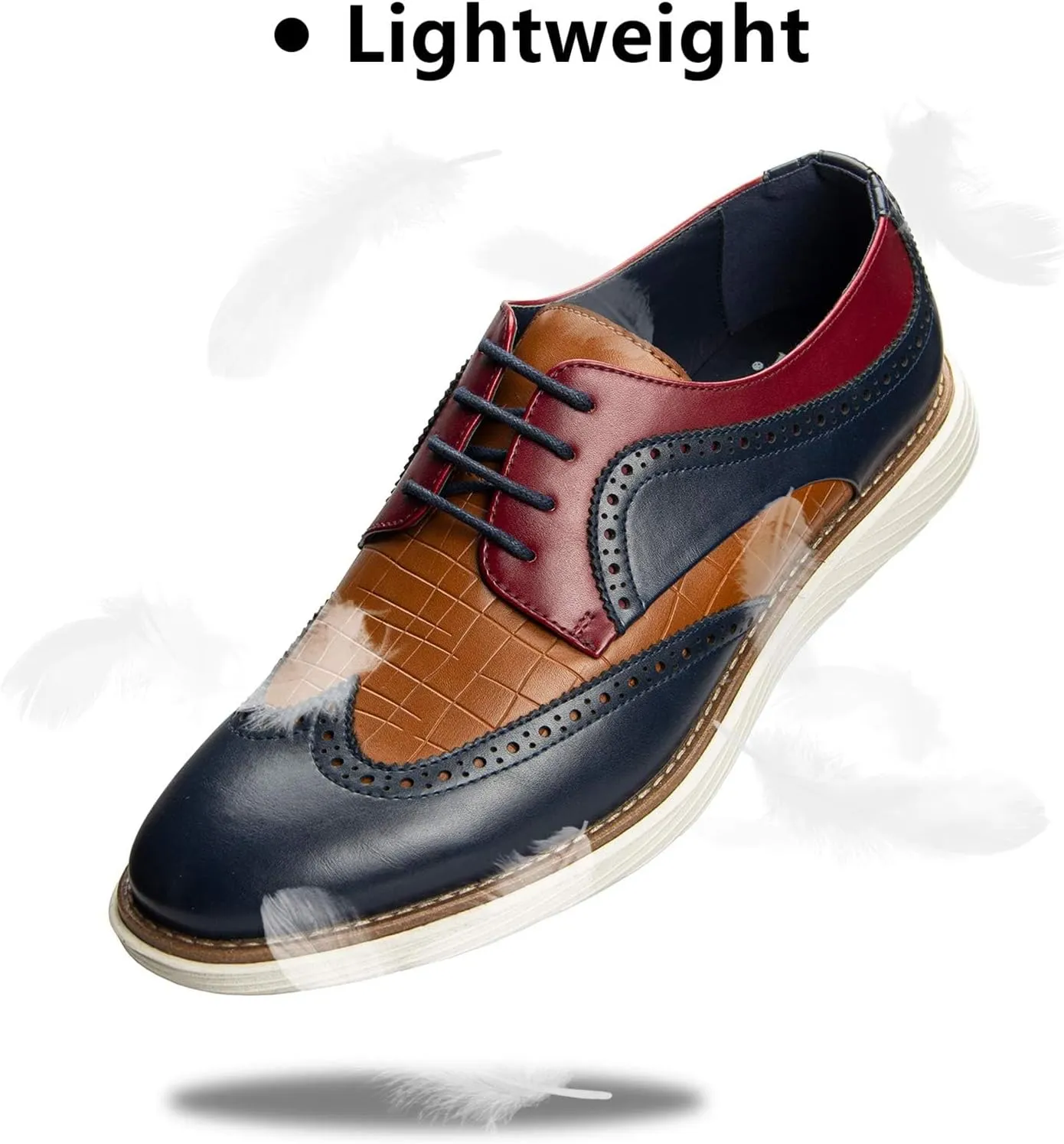 Meijiana Men's Oxford Shoes - Blue - Casual Dress Shoes