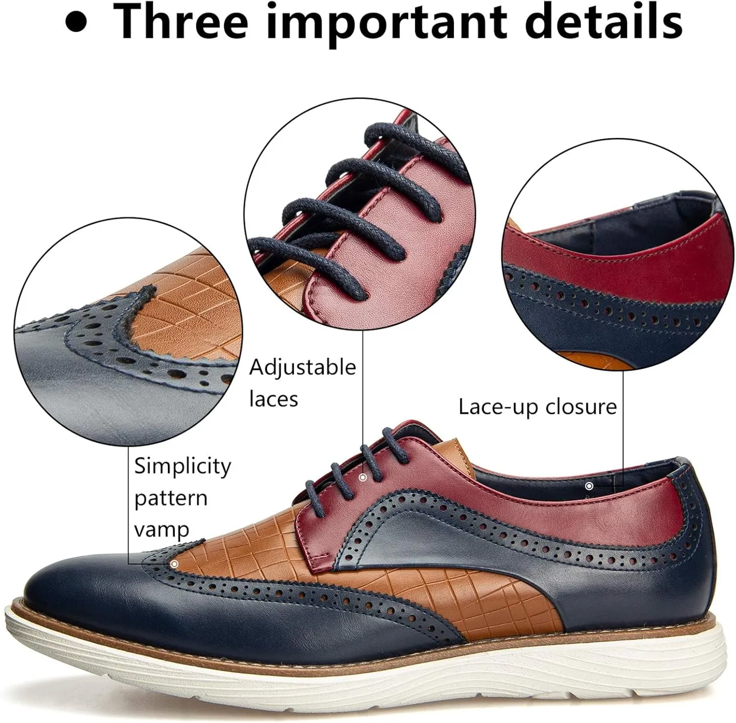 Meijiana Men's Oxford Shoes - Blue - Casual Dress Shoes