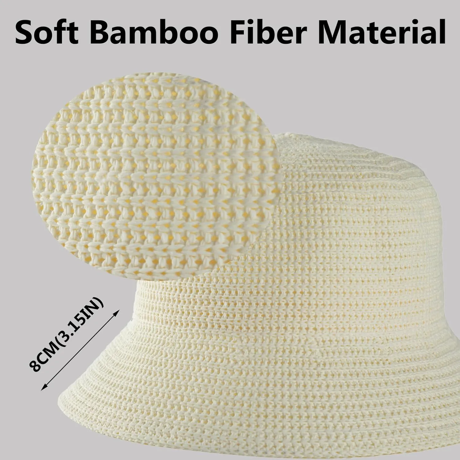 MEINICIY Womens Bucket Hat, Beach Sun Hat for Women, Bamboo Mesh Woven Foldable Packable