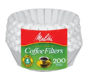 Melitta Junior 4-6 Cup Basket Coffee Filters, White, 200 Count (Pack of 12) 2400 Total Filters Count