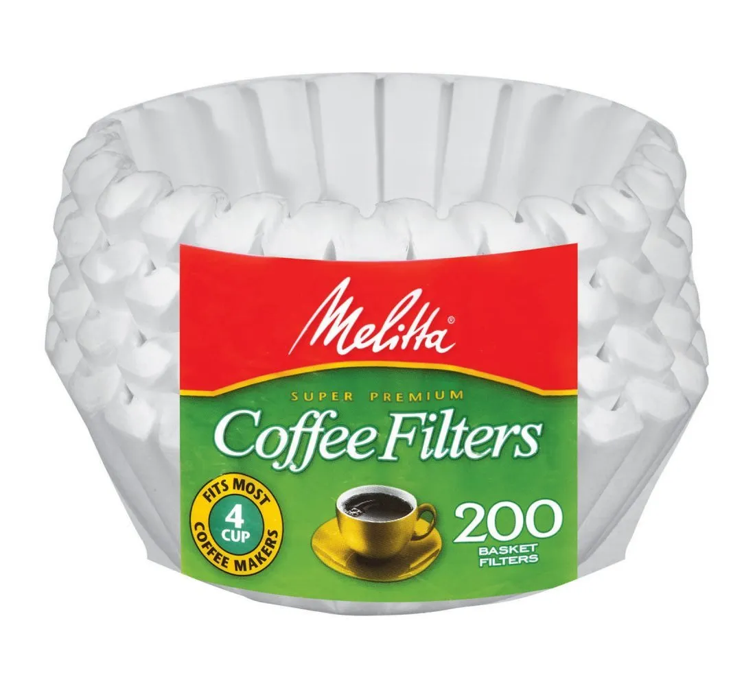 Melitta Junior 4-6 Cup Basket Coffee Filters, White, 200 Count (Pack of 12) 2400 Total Filters Count
