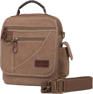 Men Purse Shoulder Small Crossbody Canvas Messenger Tote Side Travel Bag Detachable Strap