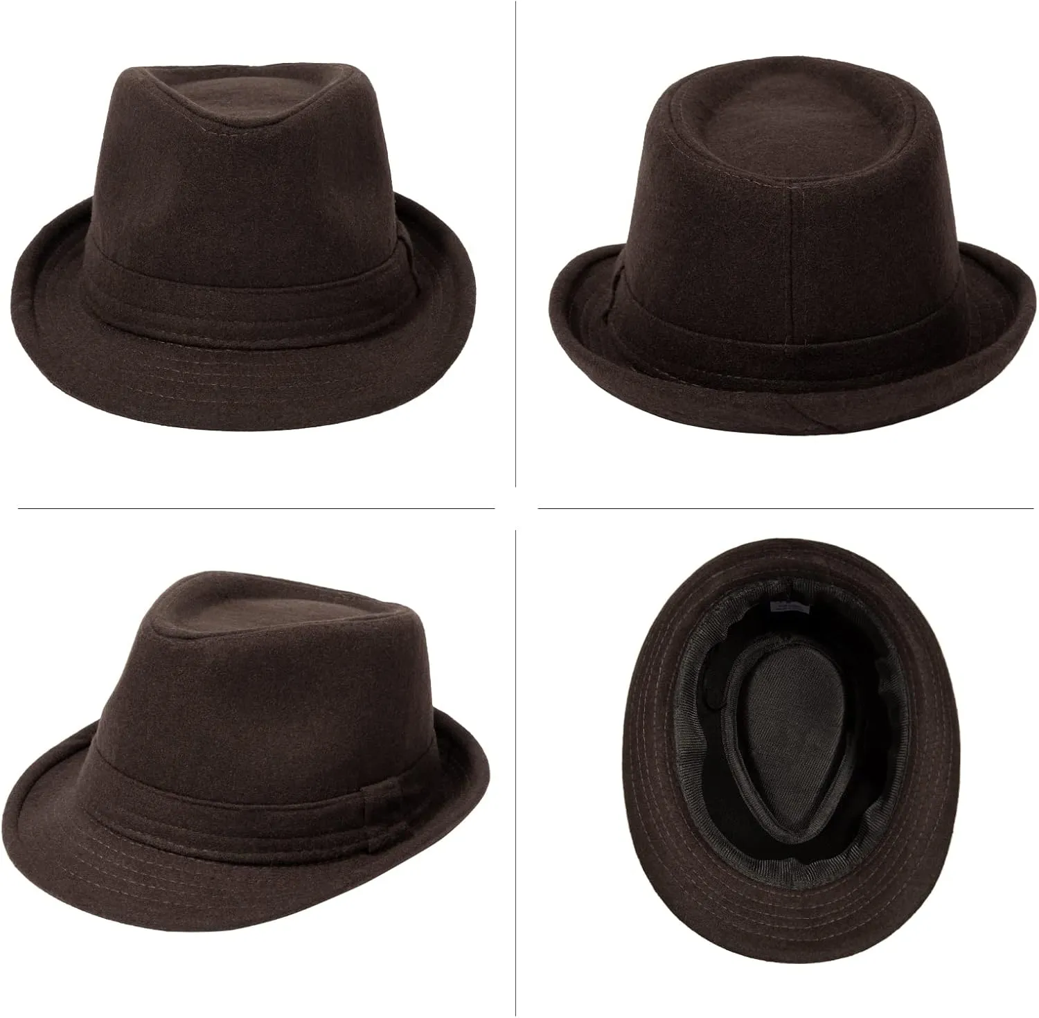 Men's Classic Manhattan Structured Trilby Fedora Hat for Women