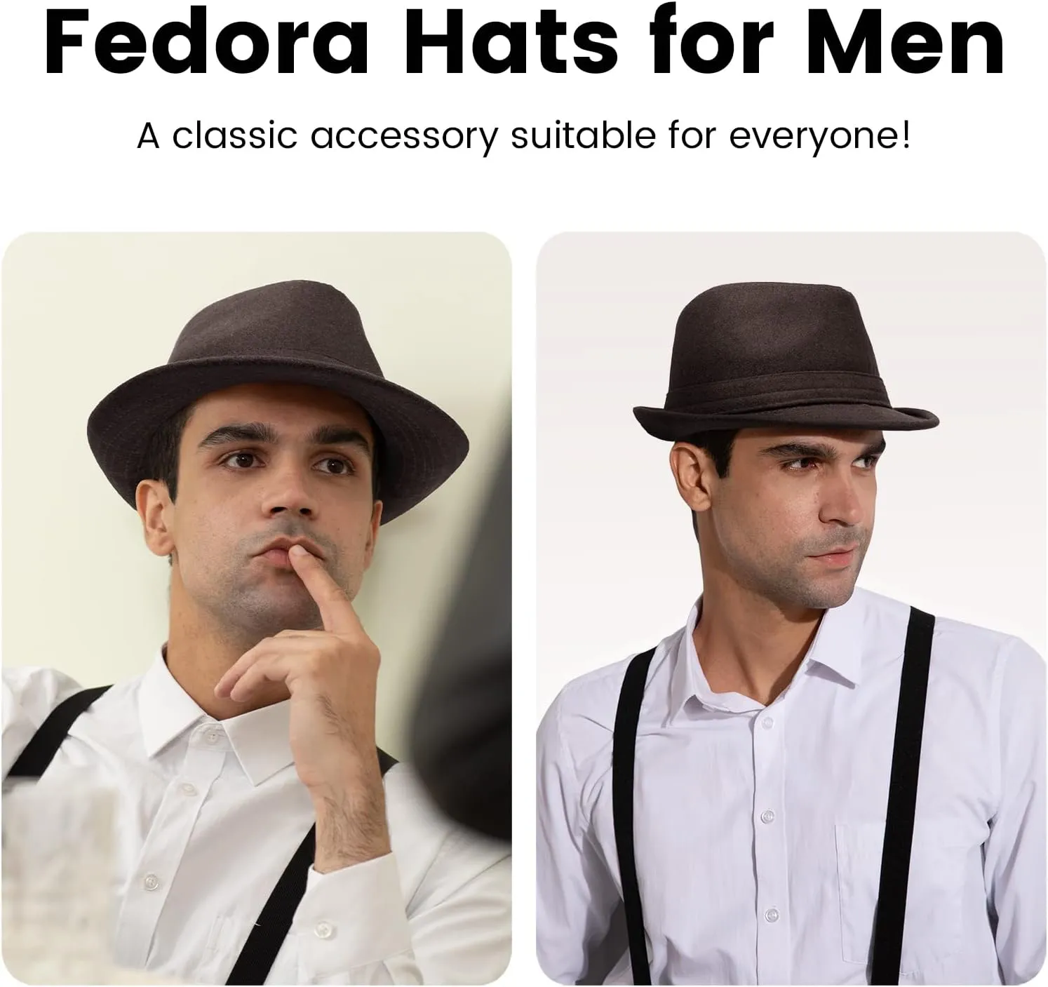 Men's Classic Manhattan Structured Trilby Fedora Hat for Women