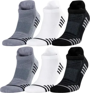 Men's Rayon Made From BAMBOO Thin Ankle Socks 6 Pairs Striped Breathable Absorbent Low Cut Athletic 9-12 Size