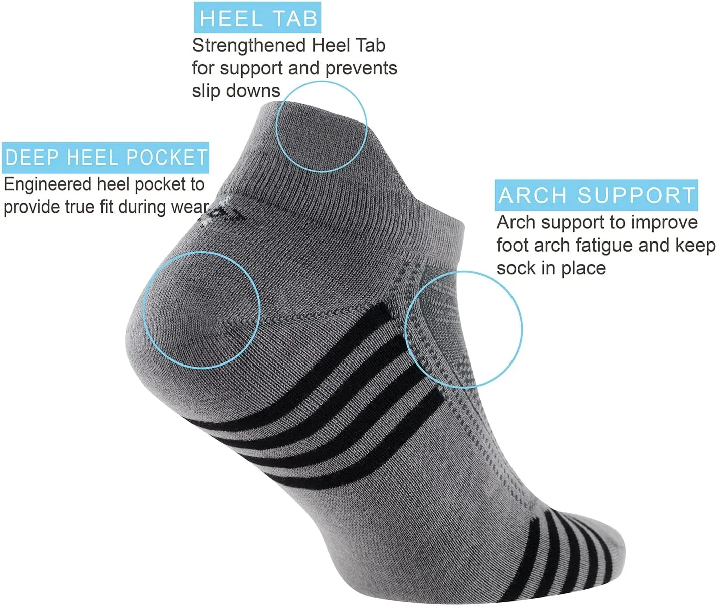 Men's Rayon Made From BAMBOO Thin Ankle Socks 6 Pairs Striped Breathable Absorbent Low Cut Athletic 9-12 Size