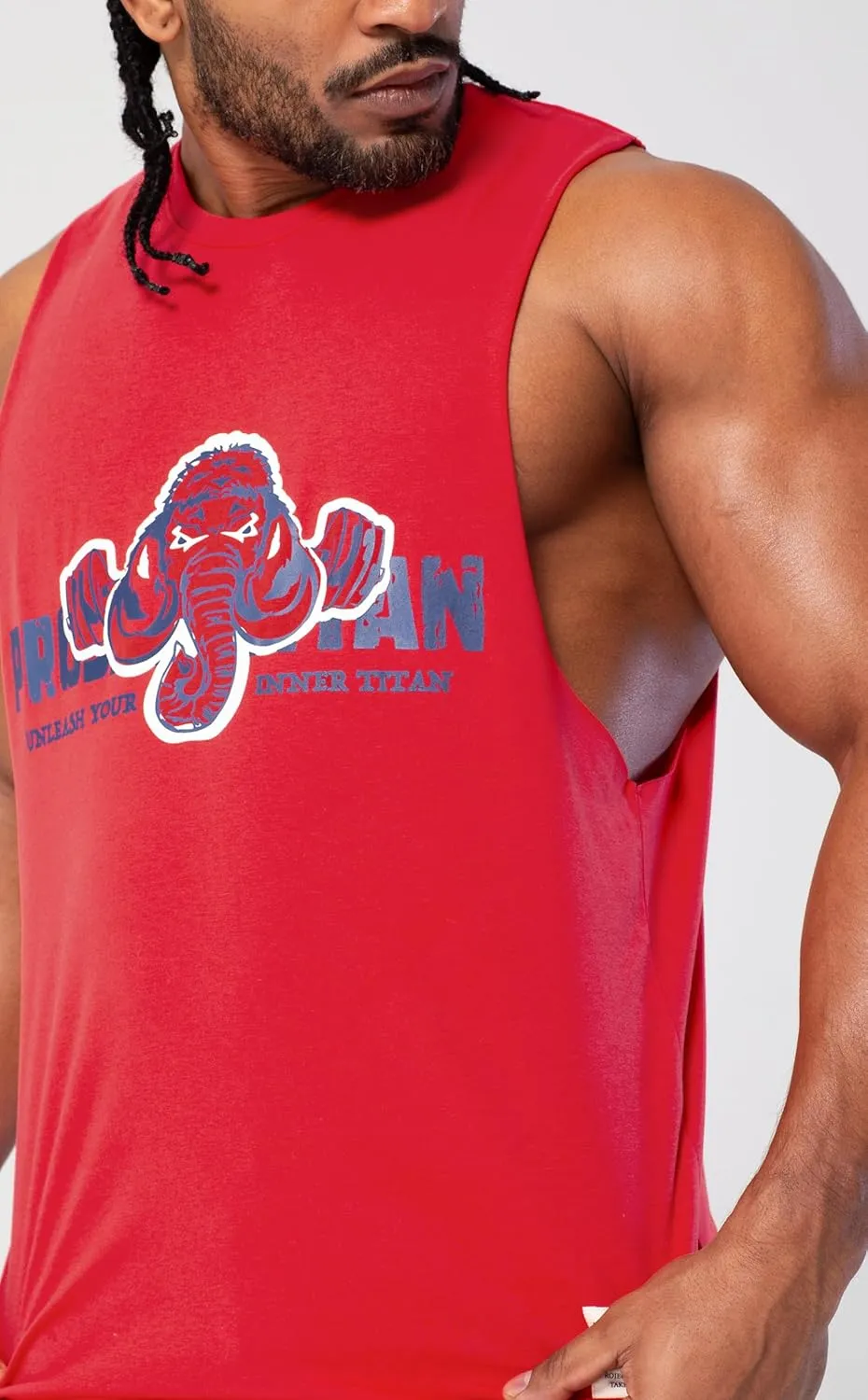 Men's Workout Drop Arm Tank Top Cut Off Sleeveless Gym Shirts