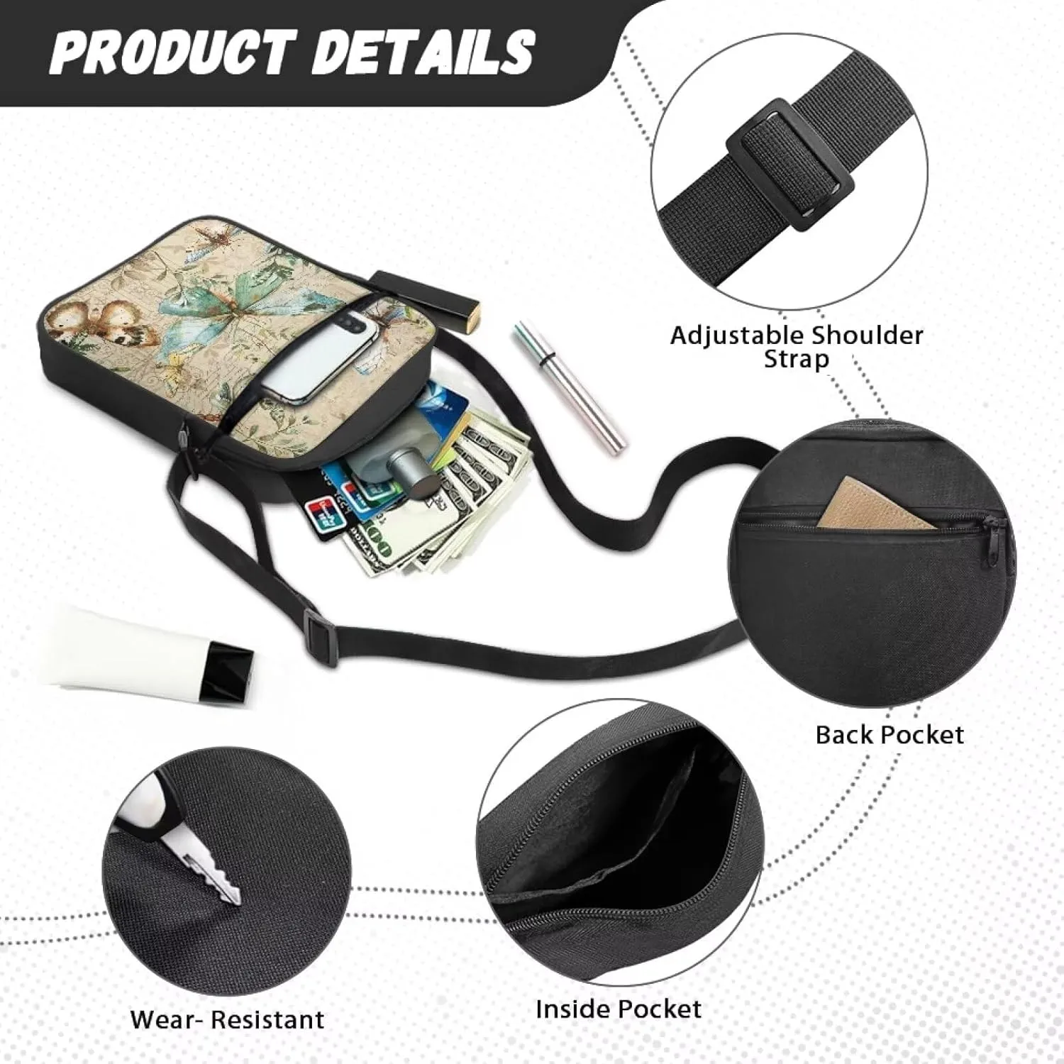 Messenger Bag for Women Crossbody Bag for Kids Satchel Bag Cell Phone Bag Purse