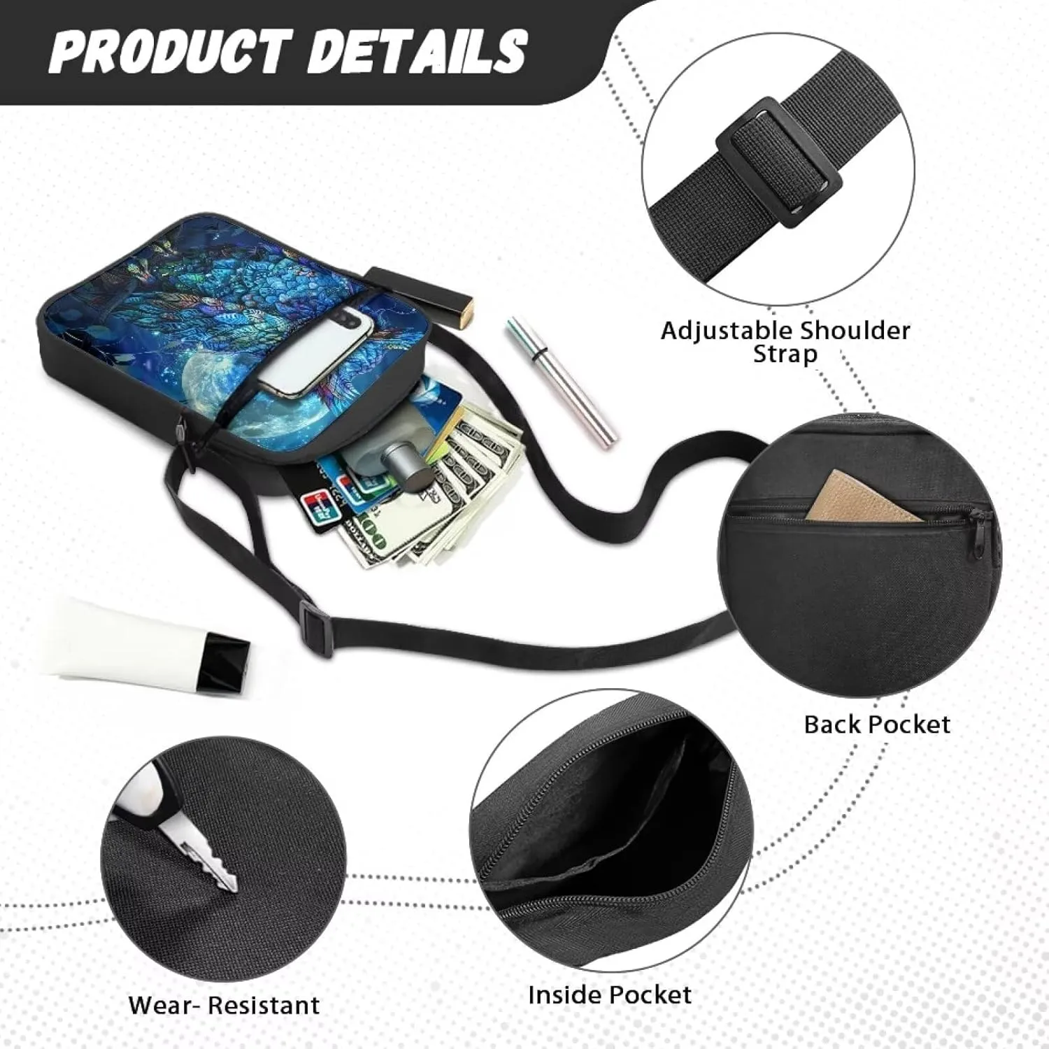 Messenger Bag for Women Crossbody Bag for Kids Satchel Bag Cell Phone Bag Purse
