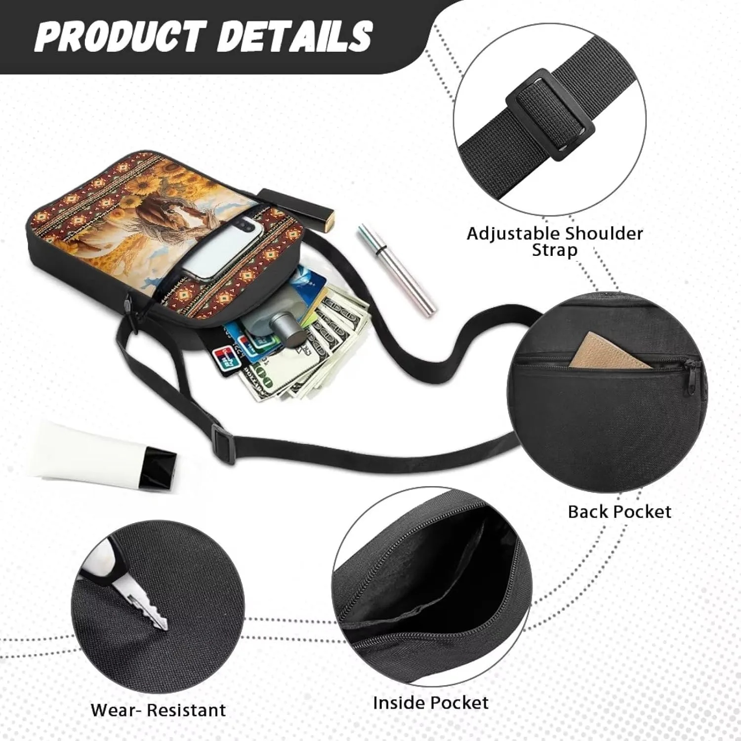 Messenger Bag for Women Crossbody Bag Medium Satchel Bag Purse Cell Phone Bag