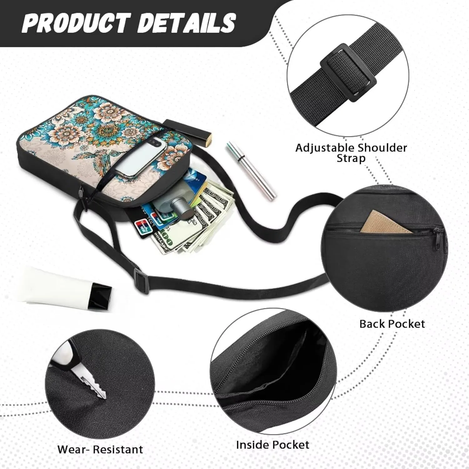 Messenger Bag for Women Crossbody Shoulder Bag Medium Satchel Bag Purse Cell Phone Bag