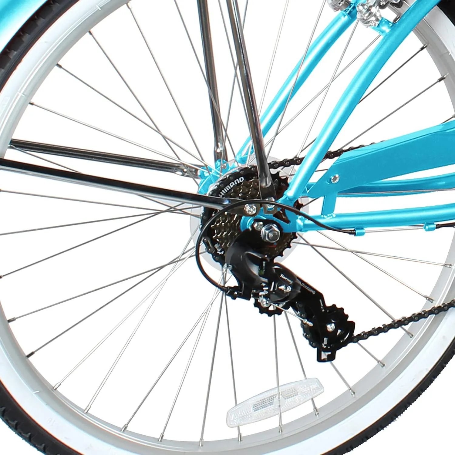MICARGI 24/26 Inch Adult Cruiser Bicycle Hybrid Bike 1/7 Speeds Commuter Bike for Women, Men, Seniors,Step-Through or Step-Over Bike Steel Frame Multi Colors Style