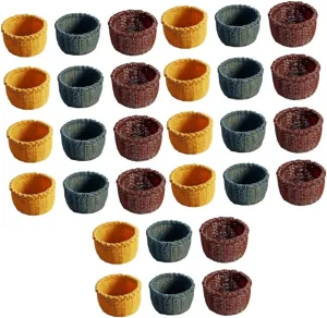 Milisten 30pcs Miniature Basket Boys and Girls Supply Display Baskets for Dollhouse Decor Creative Storage Bins and Natural Colors for Home and Toy Organization