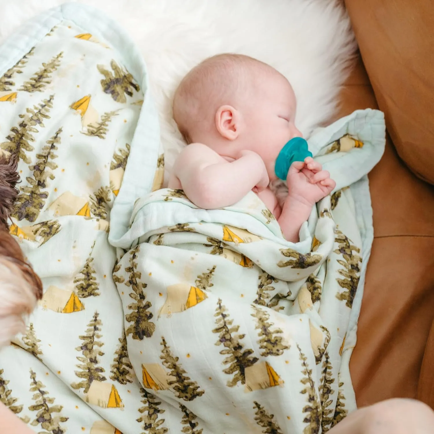 Milkbarn Receiving Blanket for Newborns, Three-Layer Muslin Quilt Baby Blankets, Soft & Gentle Toddler Blanket, Rayon from Bamboo Cotton Blankets for Nursery Bedding, Camping