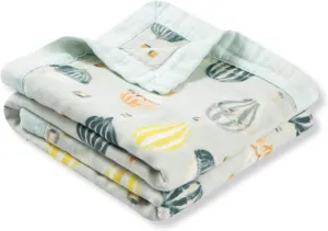 Milkbarn Receiving Blanket for Newborns, Three-Layer Muslin Quilt Baby Blankets, Soft & Gentle Toddler Blanket, Rayon from Bamboo Cotton Blankets for Nursery Bedding, Vintage Balloons
