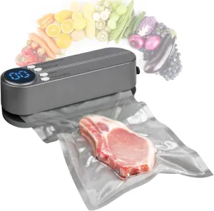 Mini Cordless Vacuum Sealer for Food – Handheld, Portable, Rechargeable Food Sealer with 10 Reusable Bags – Small Vacuum Sealer for Travel, Camping & Sous Vide