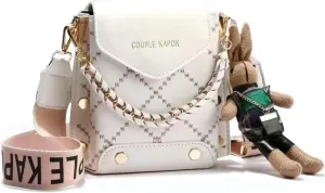 Mini Cute Leather Crossbody Bags for Women,Plaid Cell Phone Shoulder Purses for Women with Hand Carry