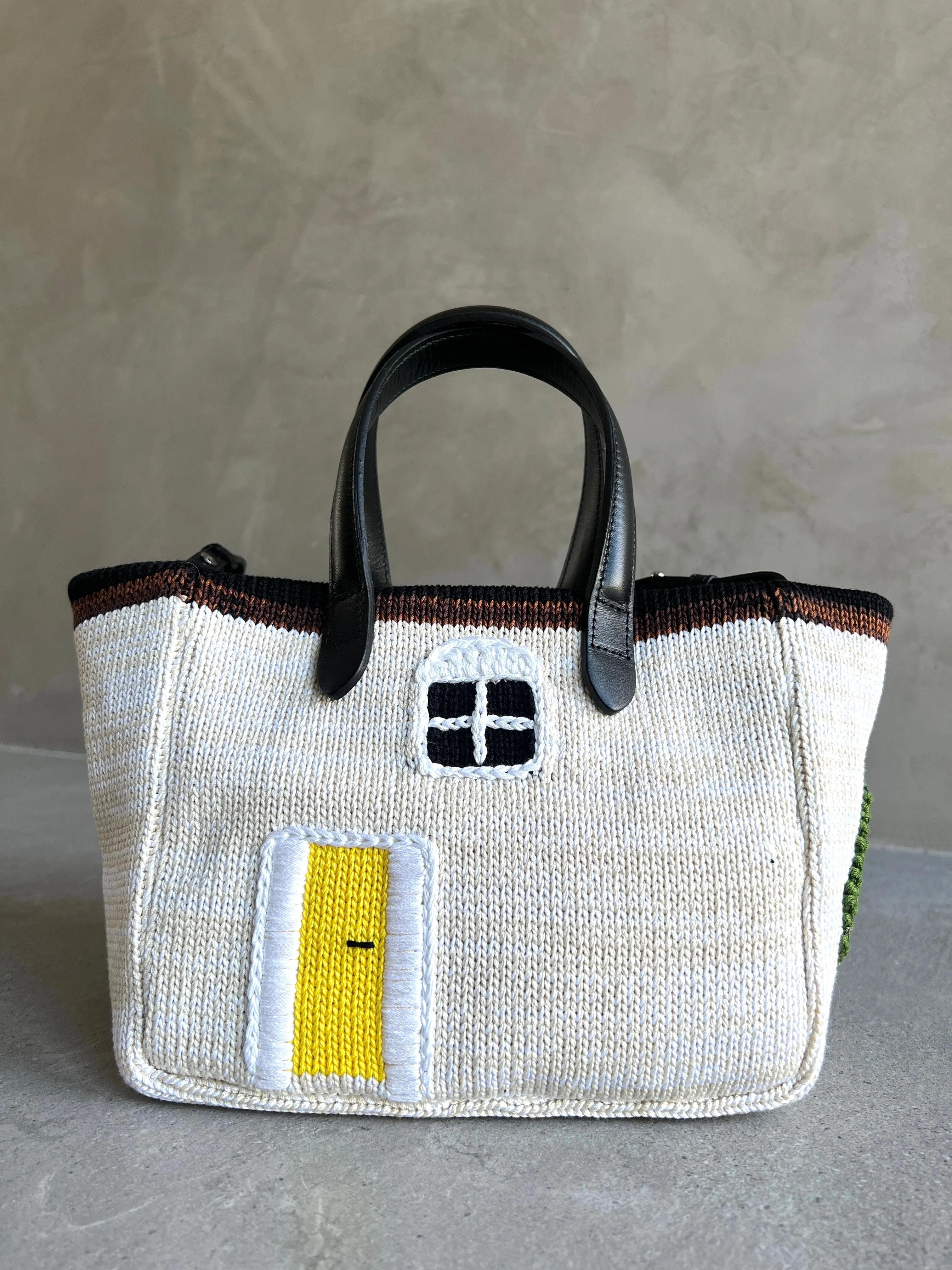 Mini House Belt Tote, Off White